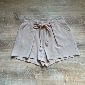 NWOT Maaji tie waist loungewear shorts in beige SMALL
